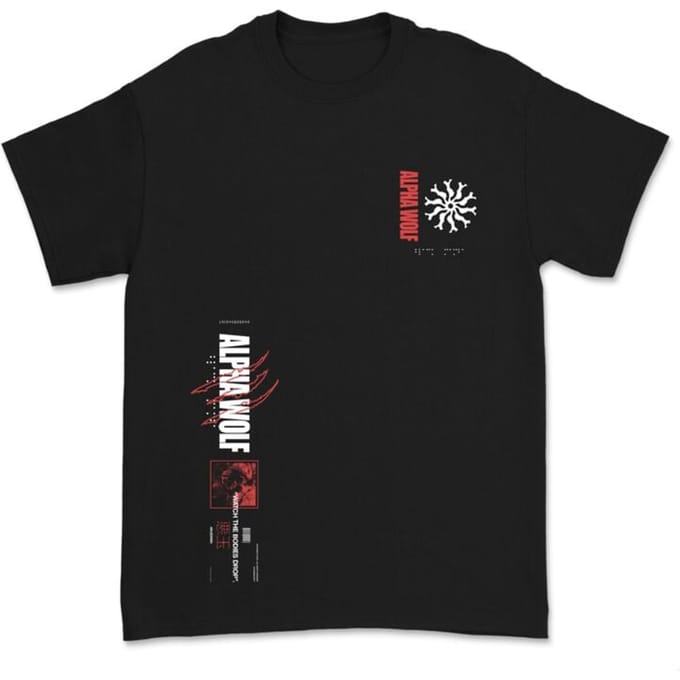 Alpha Wolf T-shirt - Akudama - S tot 3XL - voor Mannen - zwart