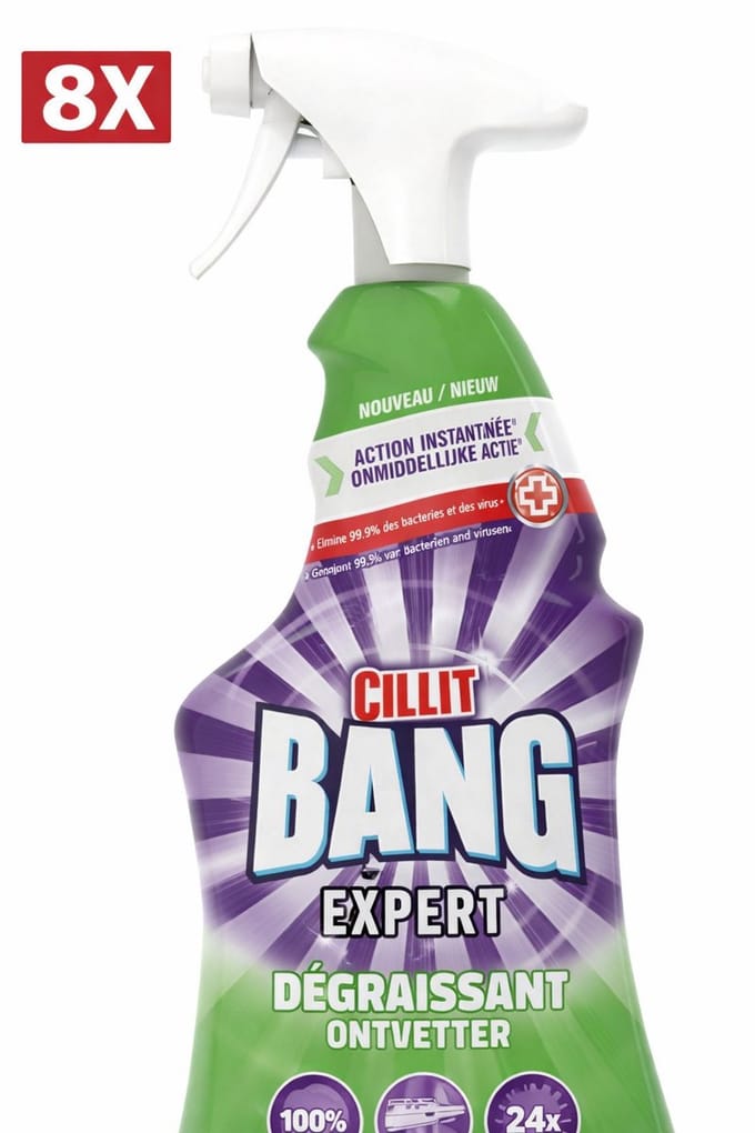 8 x Cillit Bang Power Cleaner Schoonmaakspray Universal Ontvetter 750 ml