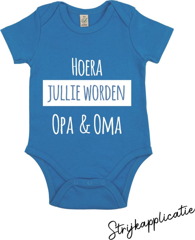 Strijkapplicatie - Jullie worden Opa en Oma WIT