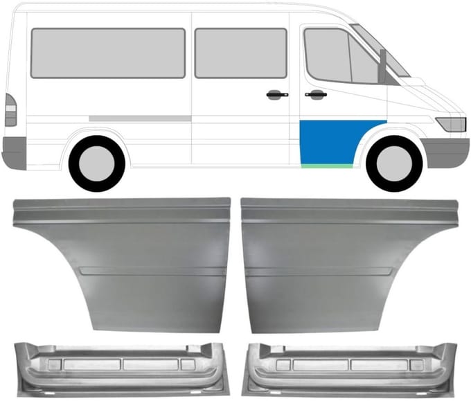 Reparatiepaneel voor deur voor Mercedes Sprinter 1995-2006 / Links + Rechts