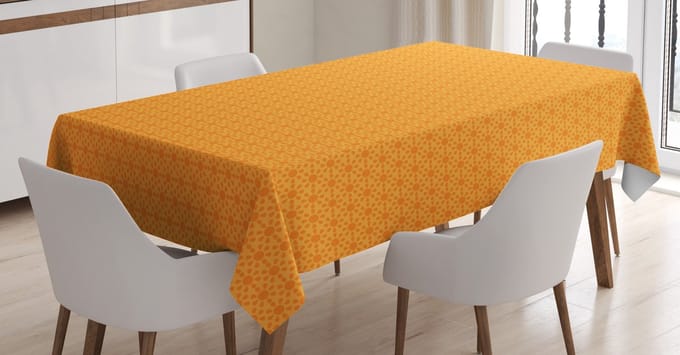 ABAKUHAUS Zon tafelkleed – 140×170 cm – satijn, bleek oranje