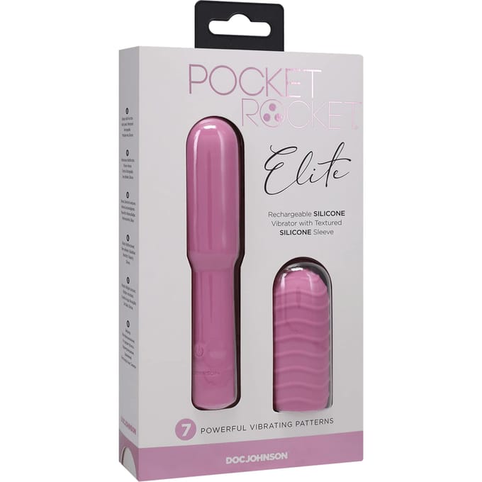 Doc Johnson - Elite - Mini Vibrator with Interchangeable Attachment - 4 / 10 cm
