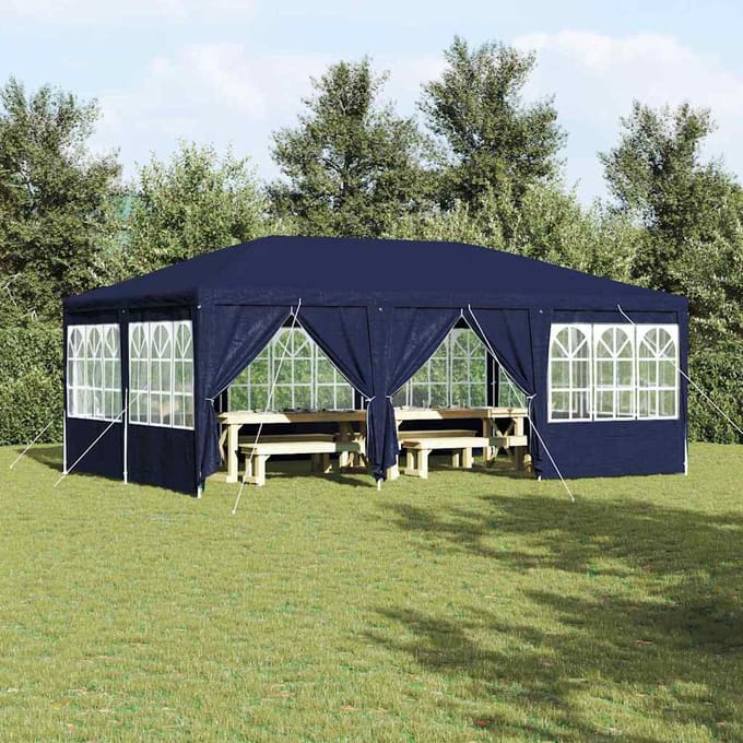 vidaXL - Partytent - 600 - x - 400 - x - 266 - cm - Blauw - Polyetheen