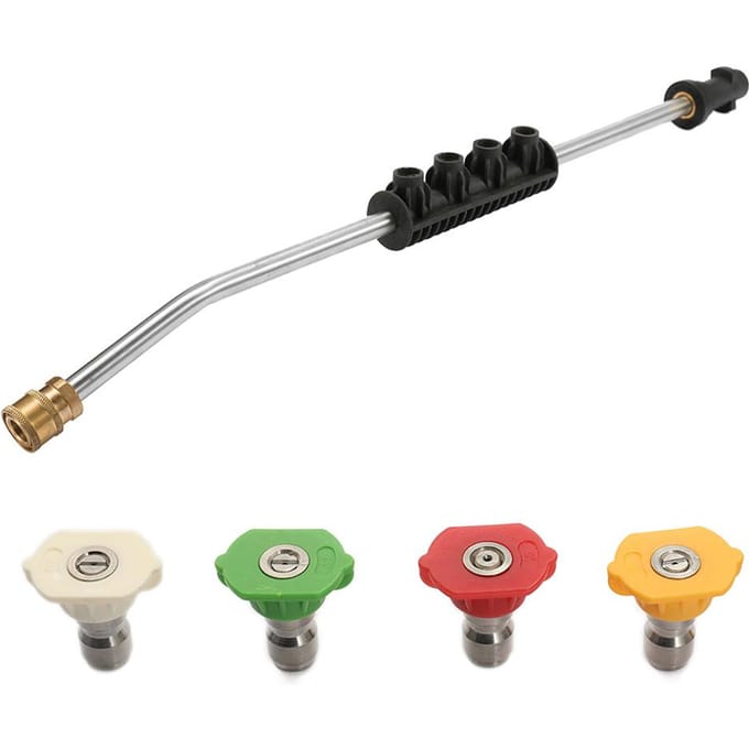 Hogedruk Autowas Jetlans Voor Karcher K Serie Met 4 Spuitmondtips Verstelbare Hoek Sproeier Gebogen Stang Wasmachine black