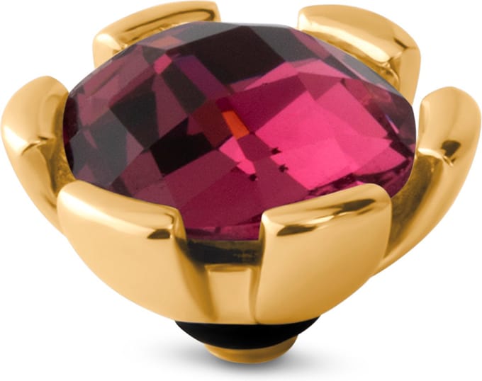 Melano Twisted Secured Steentje Fuchsia | Goud