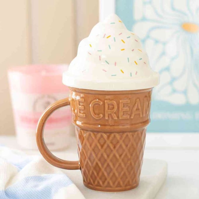 Something Different - Ice Cream Cone Lidded Mok/beker - Multicolours