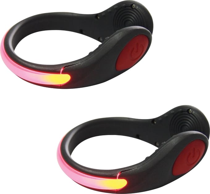 Tunturi LED Veiligheids Schoenclip - Set van 2 stuks - LED - Hardloop verlichting - Rood