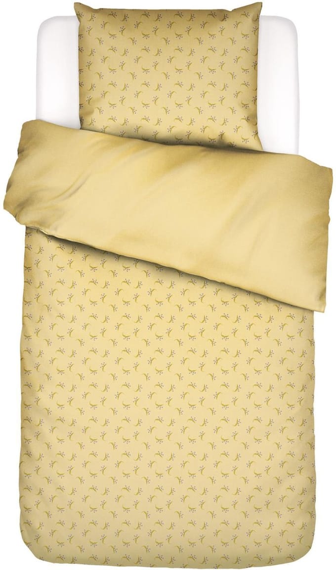 Essenza Lily Melody Dekbedovertrek Katoenmousseline lemon yellow - Eenpersoons – 140x200/220 cm