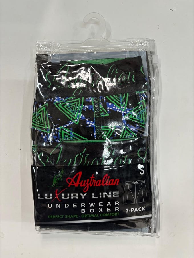 2 stuks Australian Boxershort- Groen Zwart - M