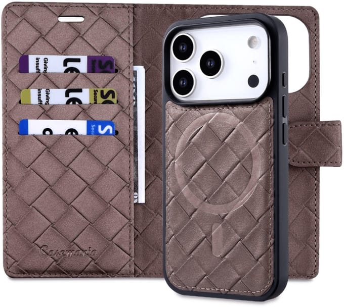 Cityhoesje - Bookcase 2-in-1 - MagSafe - iPhone 17 Pro Max - Bruin