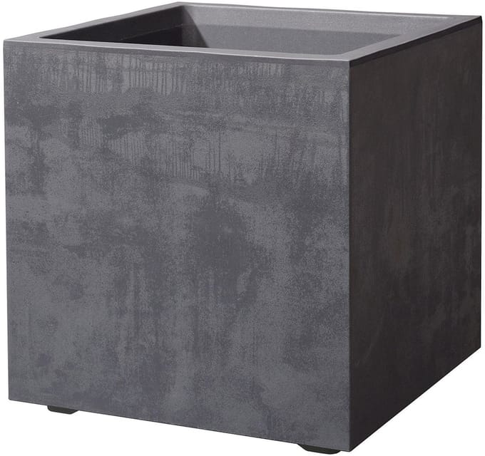 Bloempot Cube - DEROMA - Millennium R - Antraciet - Met waterreservoir - 39 cm