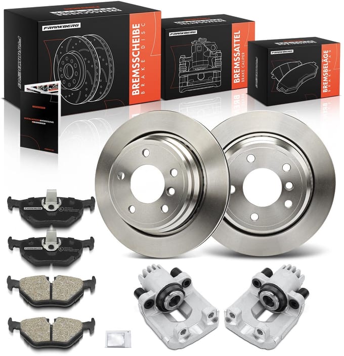 Frankberg 2x Remklauw+2x Remmen+4x Remblokken Achter voor BMW