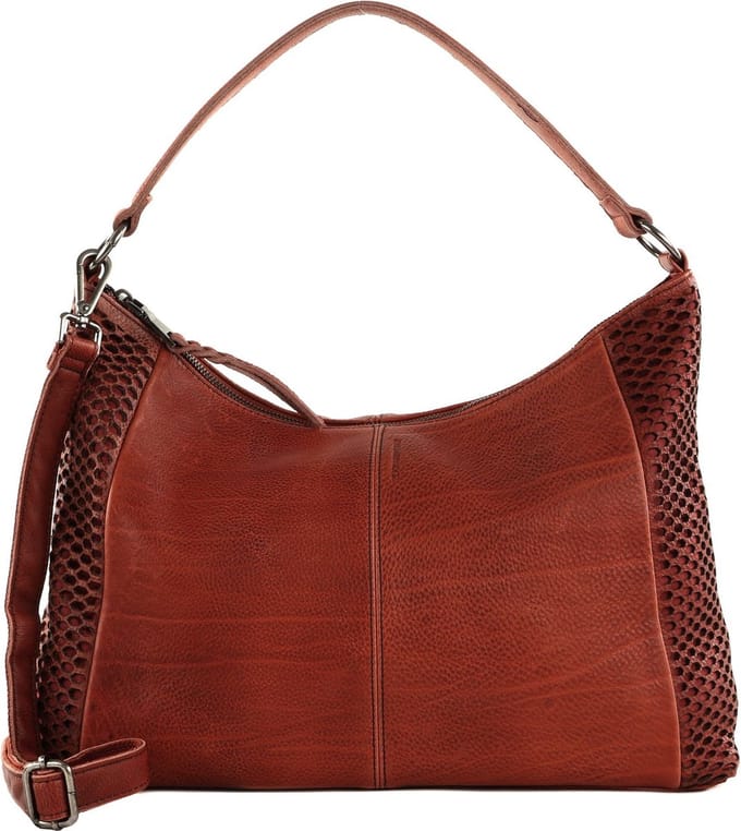 FREDsBRUDER Leren Schoudertas MY Hobo Bag Rustic Orange Terracotta