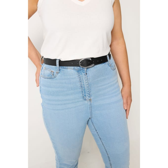 Yours Zwarte Kunstleren Riem Met Ovale Gespsize 58-60