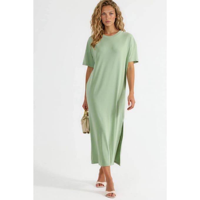 Lose Fit Midi Jurk met Split