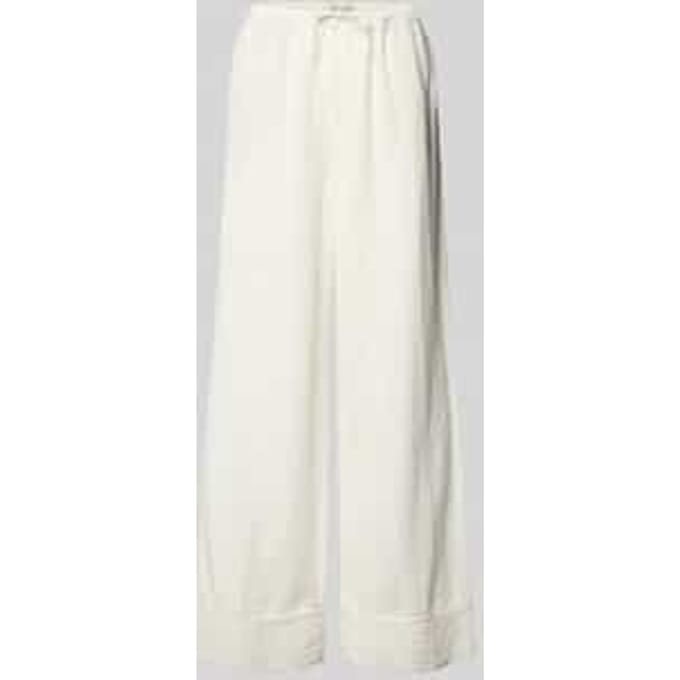 relaxed fit wijde broek van katoen-viscosemix