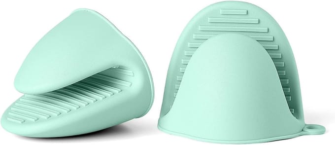 Hittebestendige Ovenhandschoenen - 2 stuks - mintgroen - silicone
