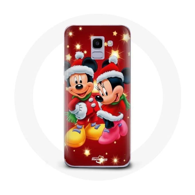 Coque pour Samsung Galaxy A6 2018 Mickey Mouse et Minnie Mouse le jour de Noël