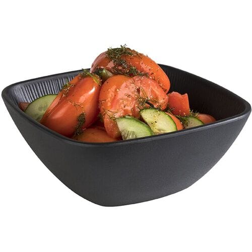 GGM Gastro (6 Stück) Schale - NERO - Melamin - 1,5 Liter - eckig - Schwarz