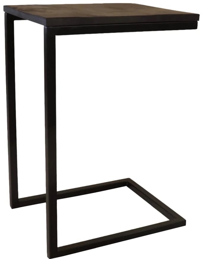 Bijzettafel Jerry 55cm zwart duurzaam mangohout laptoptafel mango side table