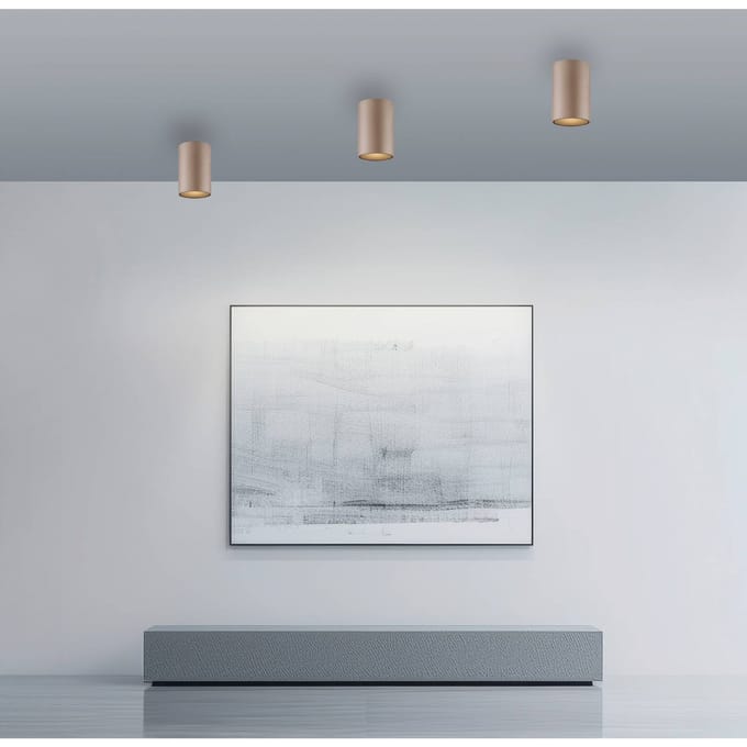 LED badkamer plafondlamp PURE Point, bronskleurig, Ø 6 cm, IP44