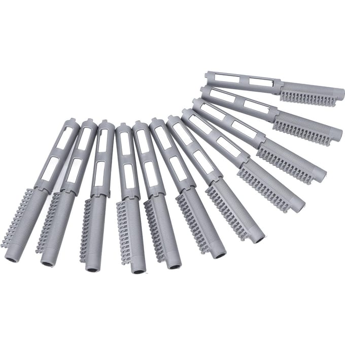 Lot de 12 tiges de permanente creuses pour racines de cheveux, accessoires de coiffure pour salon de coiffure, rose rouge gris