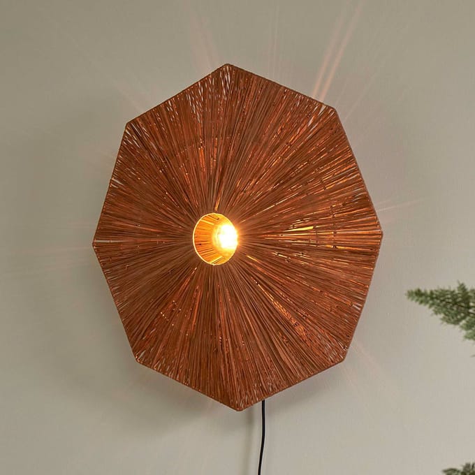 GOOD&MOJO Wandlamp Panama - Bruin - 65x7x65cm - Binnen Scandinavisch