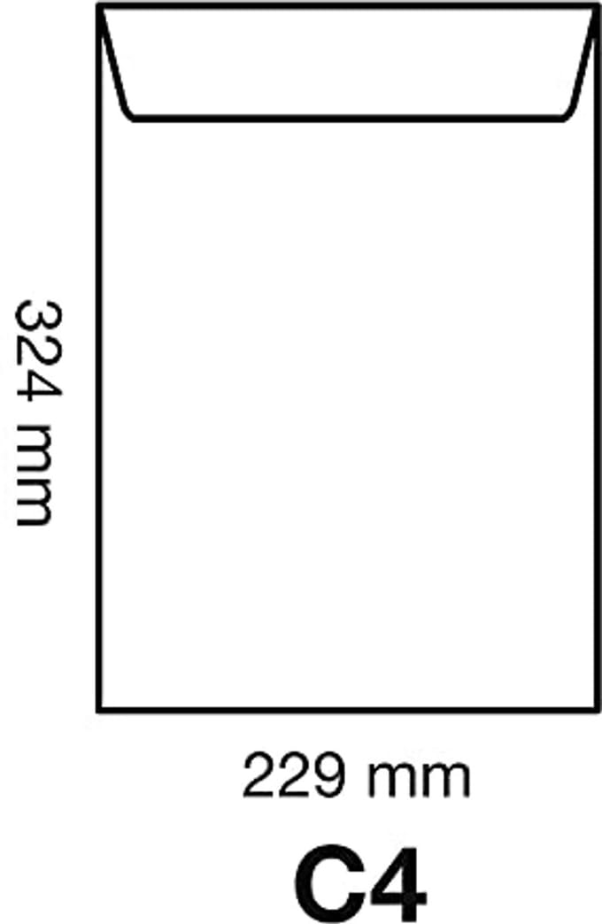 Pakket van 50 Zelfklevende Witte Enveloppen C4 - 120g/m²