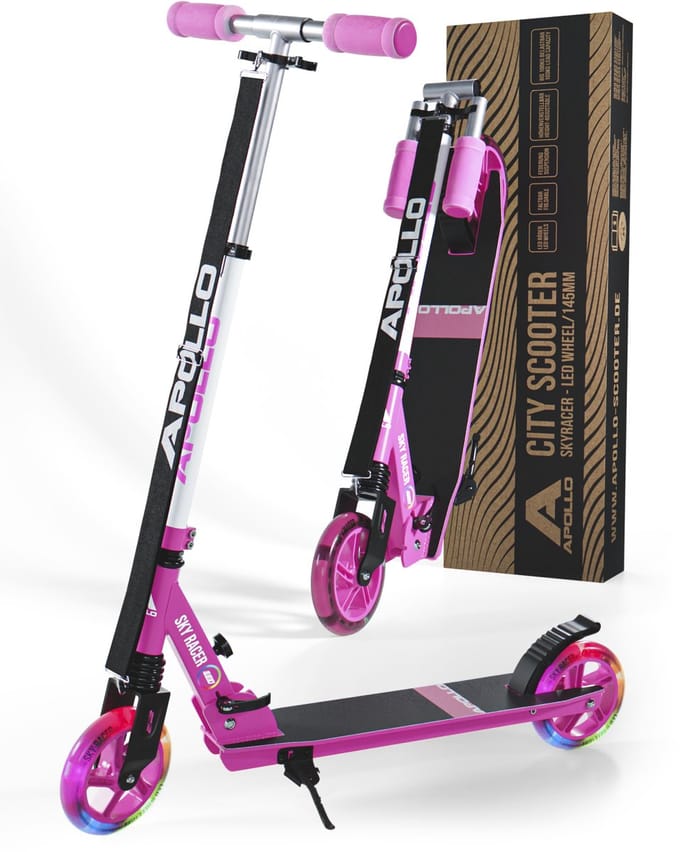 Apollo LED-stadscooter met vering Scooter Skyracer