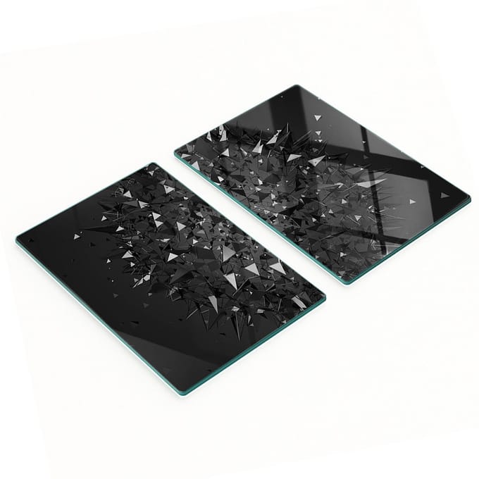 Set van gehard glazen keukenplanken met 3D-afbeeldingen, 2x40x52 cm