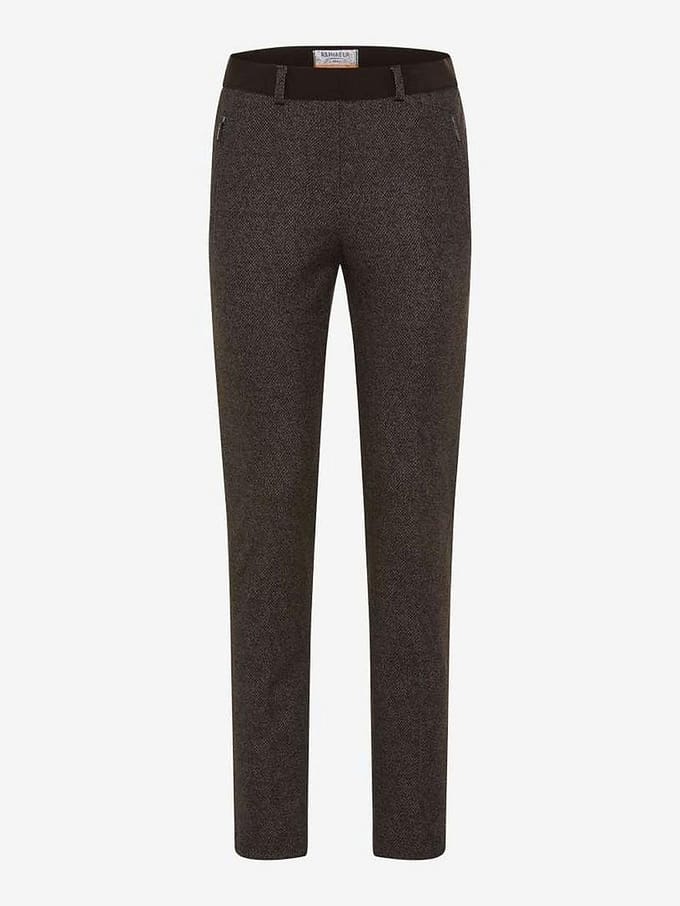 Slim fit broek van materiaalmix met viscose