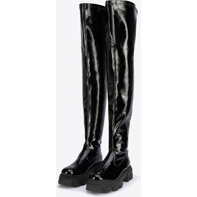 Wittchen Dames lakleren hoge laarzen zwart lakleer
