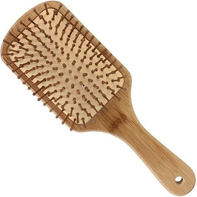 SUNMOOL Bamboe haarborstel - Hoofdhuid massage borstel - Haarborstel - Vierkant - Groot - 24.7 x 8.5cm