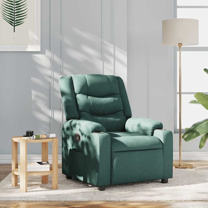 vidaXL - Fauteuil - verstelbaar - stof - donkergroen