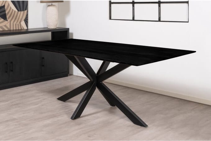 Eettafel Florence rechthoek facetrand 180x100 cm Glad - Zwart