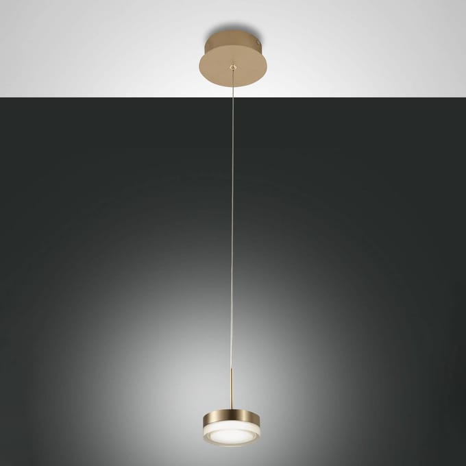 Fabas Luce Hanglamp Dunk, messing, 1-lamp, 3.000 K, metaal