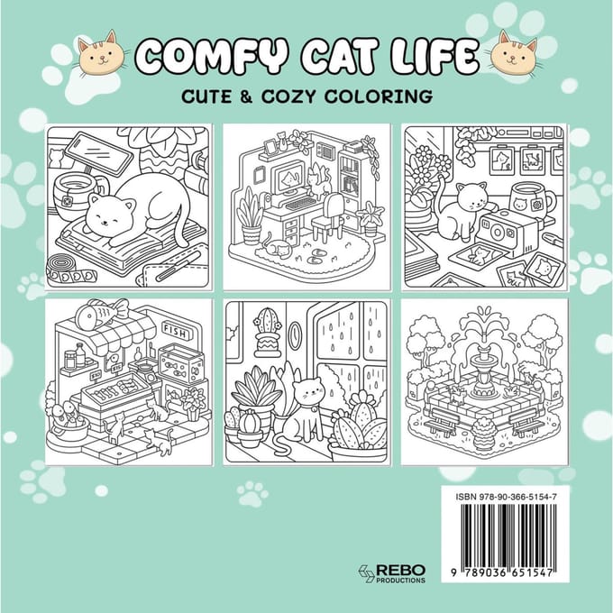 Comfy cat life - Coloring Book Cafe