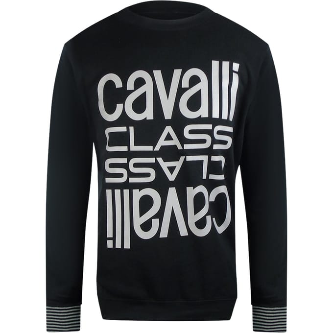 Cavalli Class Multi Logo Zwart Sweatshirt