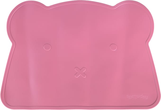 Sproudsy Placemat Teddy Bear – Kraamcadeau – Kinderservies - Baby - Rosy Raspberry