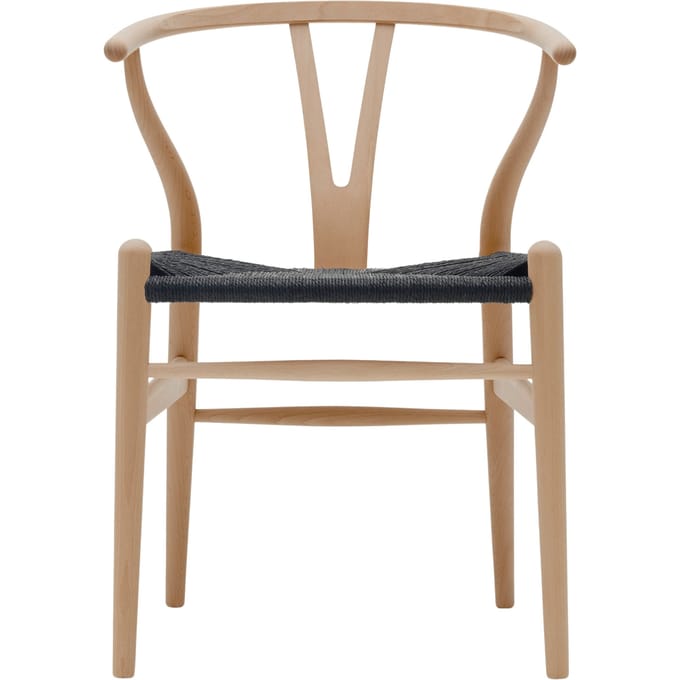 Carl Hansen & Søn - CH24 Y Wishbone stoel beuken - beuken geolied - Vlecht zwart - bruin
