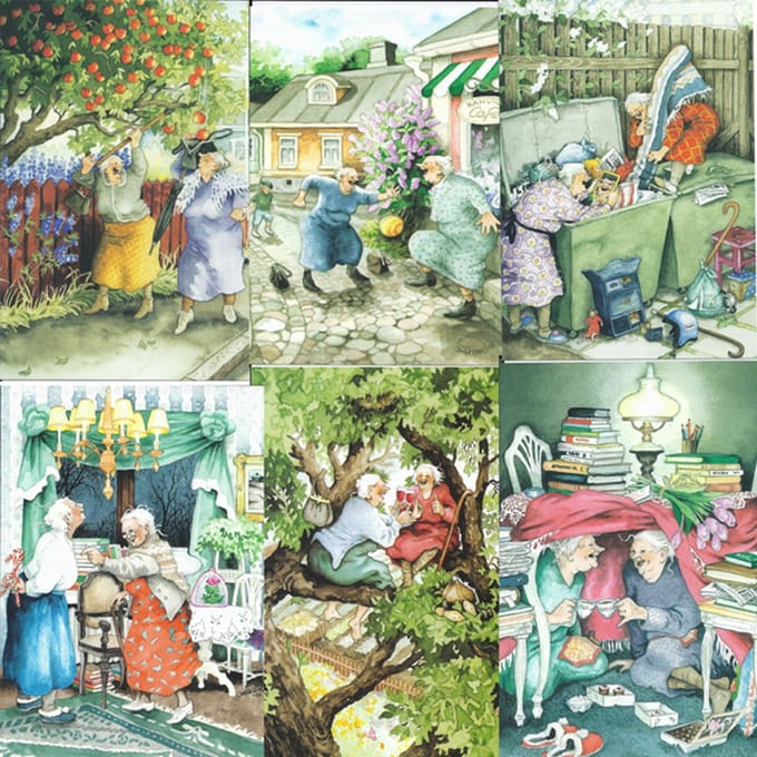 Inge Löök Postkaart set2 (nu7-12)