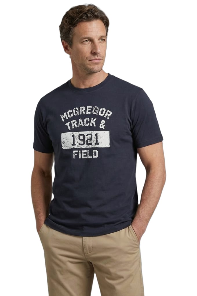 McGregor Graphic T-shirt 1 Navy Maat: M | T-shirts met Print Outlet | Heren | Blauw