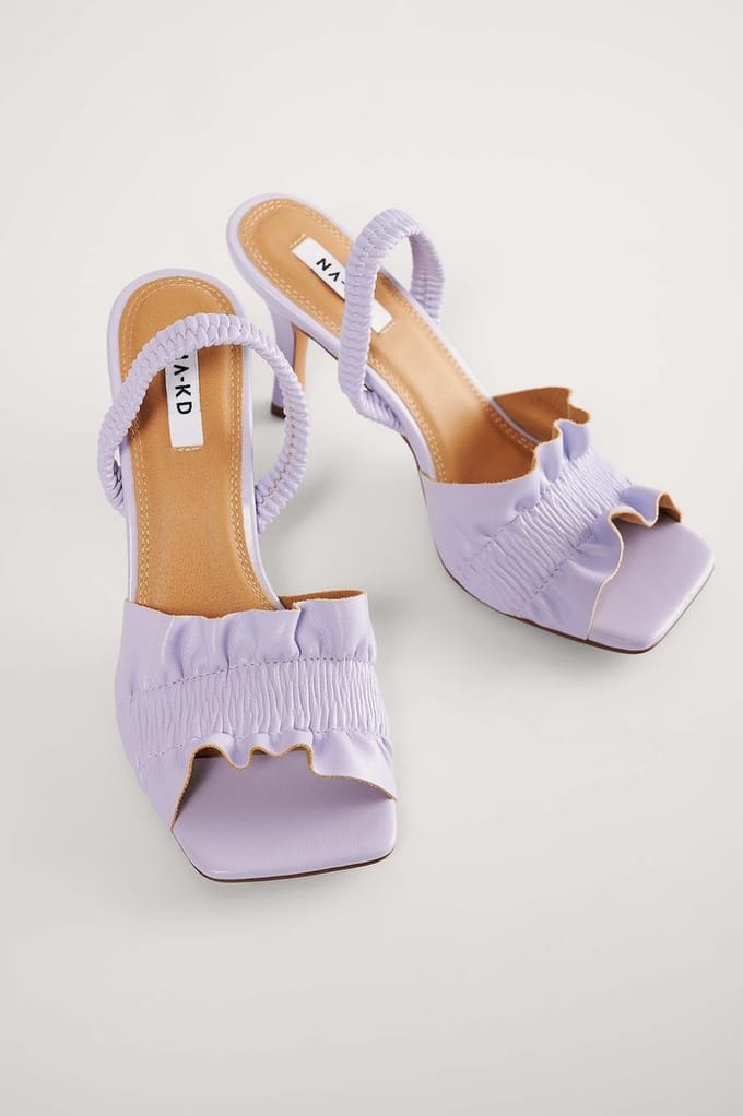 NA-KD Ruffled Vrouwen Sandalen - 36 - Lilac