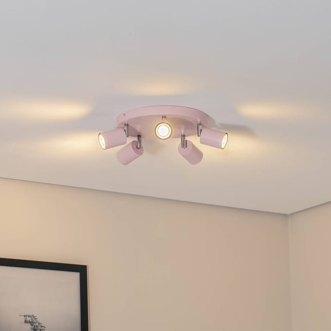 Luminex Plafondspot Fun, roze, Ø 30 cm, verstelbaar, GU10