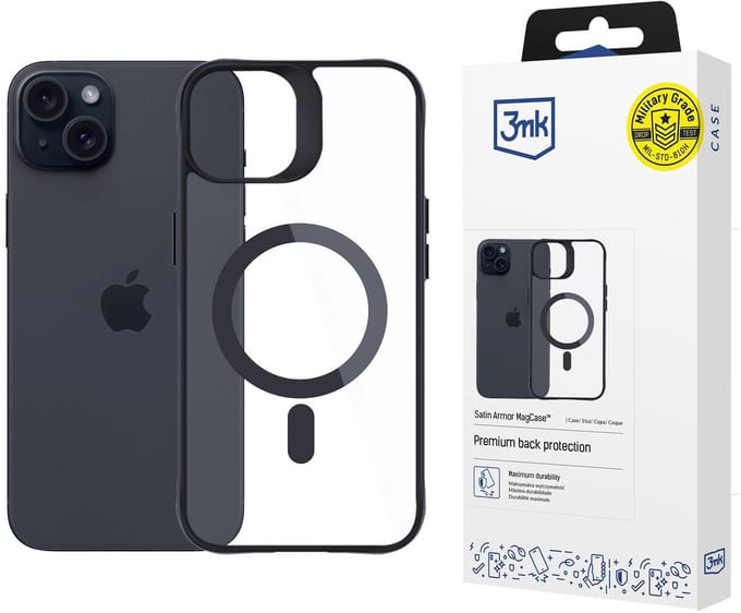 Hoesje voor Apple iPhone 15 Plus - 3mk Satin Armor MagCase