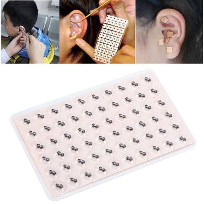 600 stuks 2 Sticker Oor Acupunctuurpunt Massage Oormassage Sticker Oorzorg Patch Plakker white