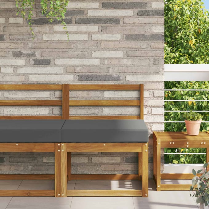 vidaXL - Buitenbankkussen - Polyester - Antraciet - 60 - x - 60 - cm
