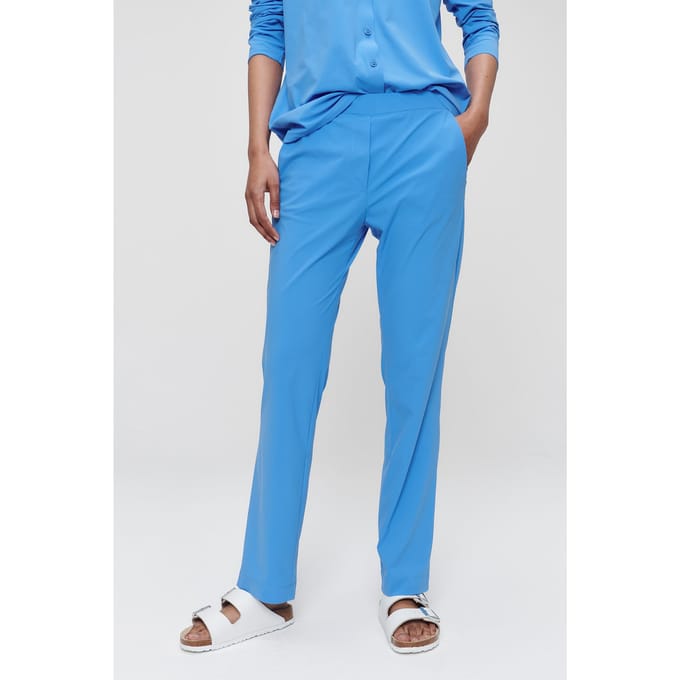 TRVL DRSS Basic Pants Sky Blue Maat: XS | Straight Broeken Outlet | Dames | Blauw