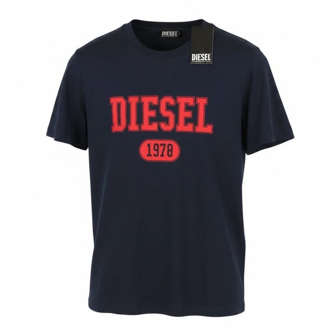 Heren Diesel T-Diegor 1-A T-Shirt in Navy