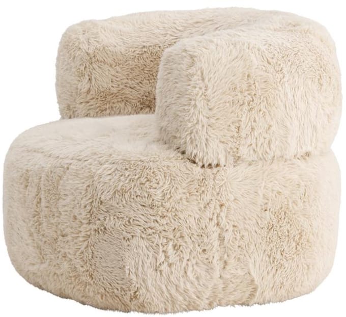 Svea - Sofia fauteuil - fake fur - off white